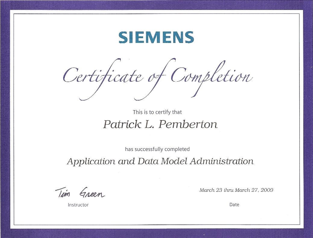 Teamcenter Administration Certificate